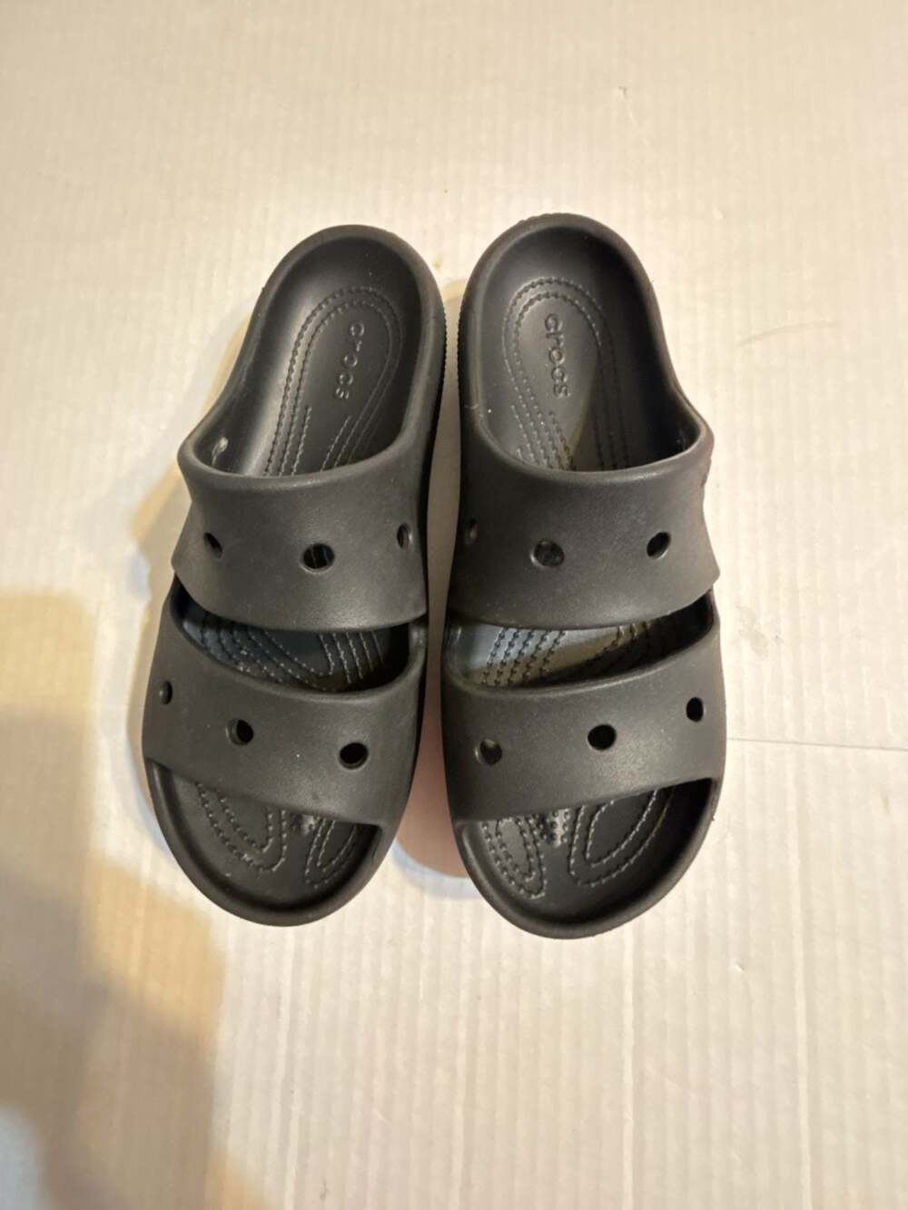 Crocs Classic V2 Sandal Black Two-Strap Slides